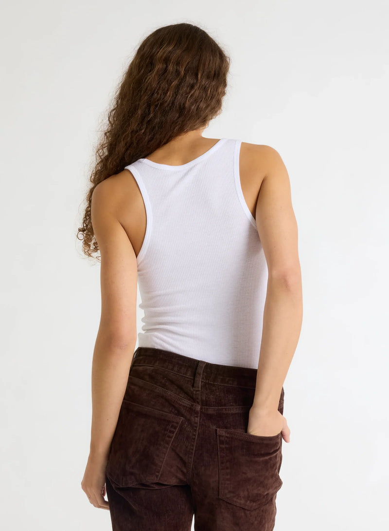 Majestic Filatures Lyocell Cotton Rib Tank Top Blanc