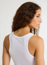 Majestic Filatures Lyocell Cotton Rib Tank Top Blanc