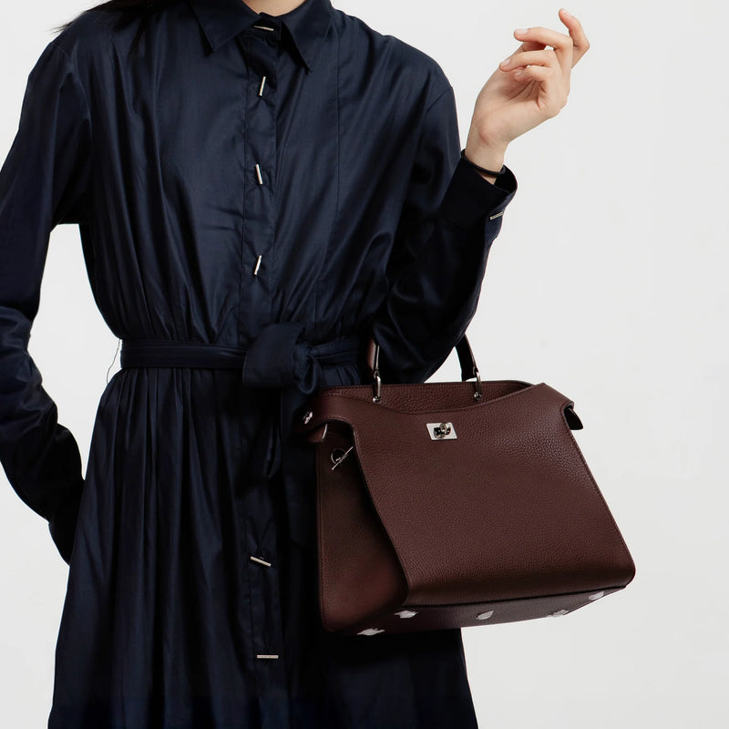 Lutece PM Leather Bag Prune