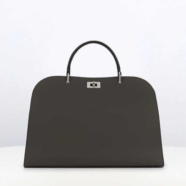 Opera PM Leather Bag Charcoal Grey