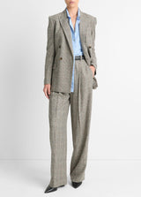 Vince Italian Wool Plaid High Rise Trouser