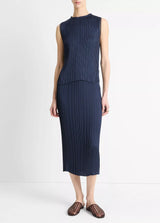Vince Pleated Straight Pull On Skirt