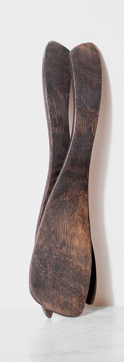 Rustic Salad Servers Ebonized