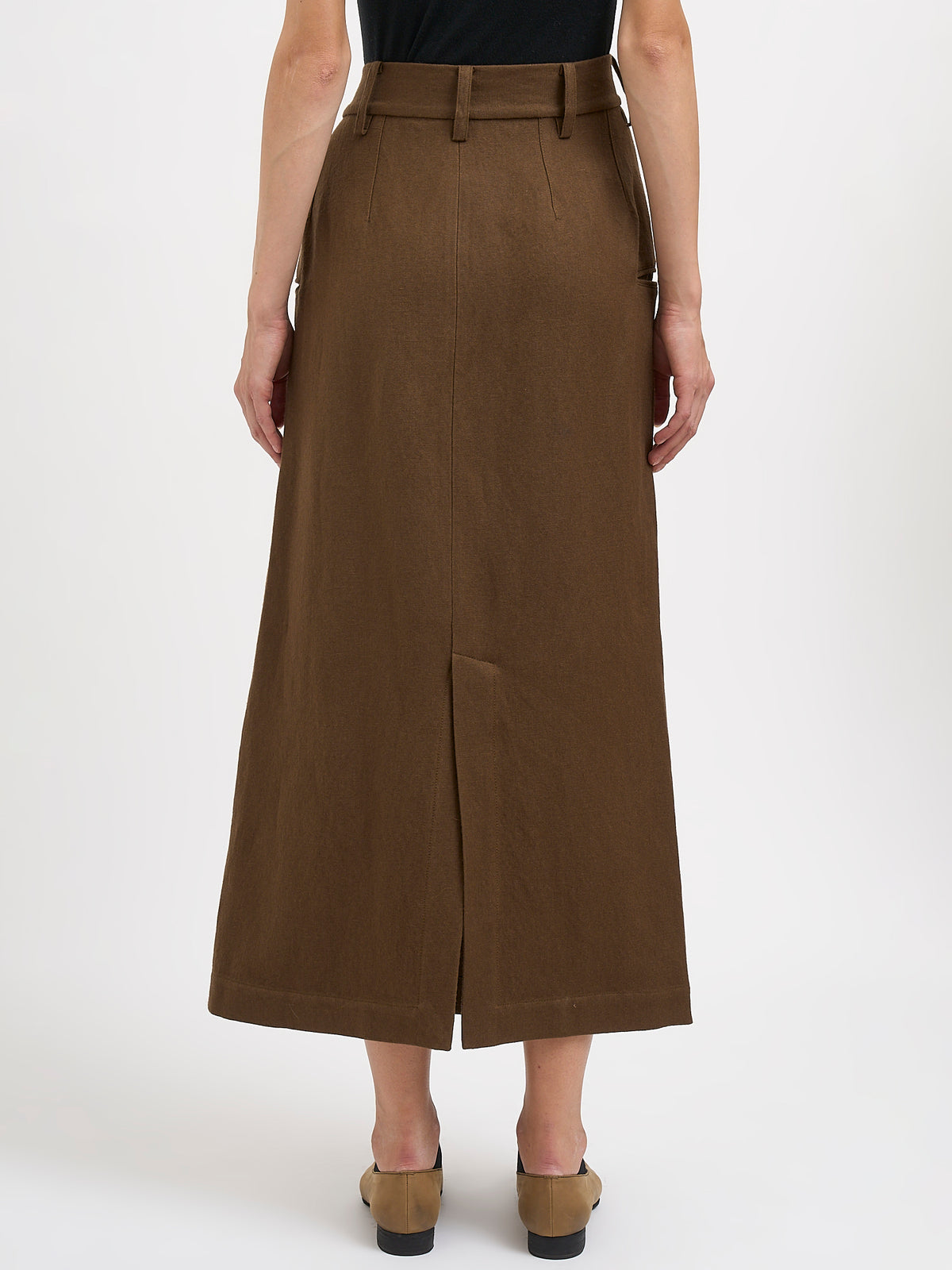Uma Wang Wool Guset Skirt | Brown