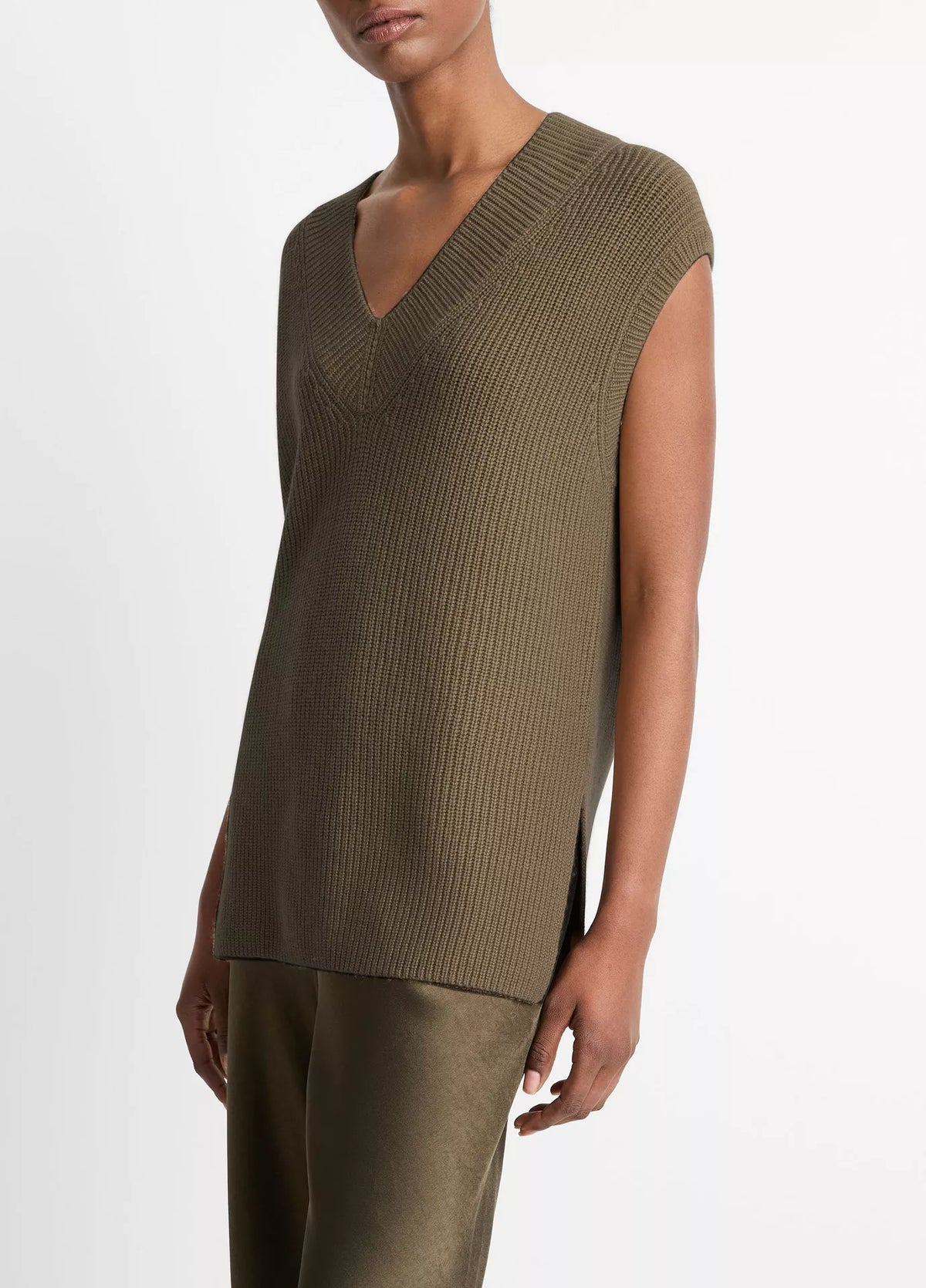 Vince Ribbed Wool-Cashmere Vine Sweater Vest – CLEMENTINE'S