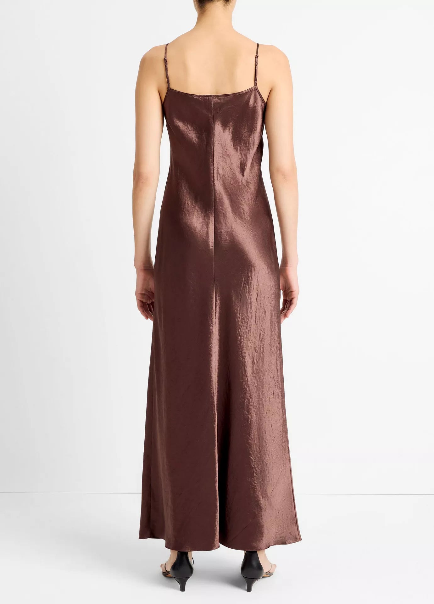 Vince Maxi Bias Slip Dress Chocolate