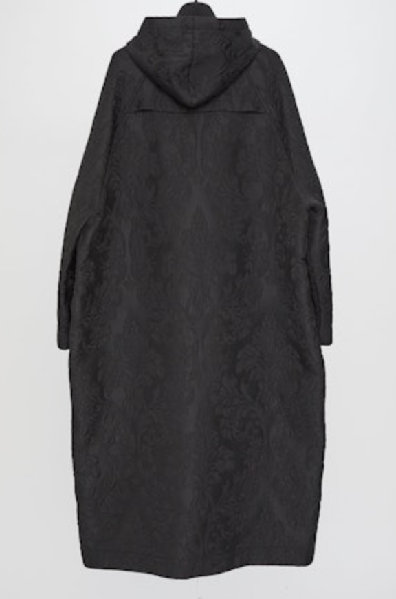 Hache Black Damask Oversized Parisian Trench