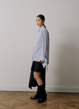 UJOH Striped Shirt/ Ribbon Cuffs