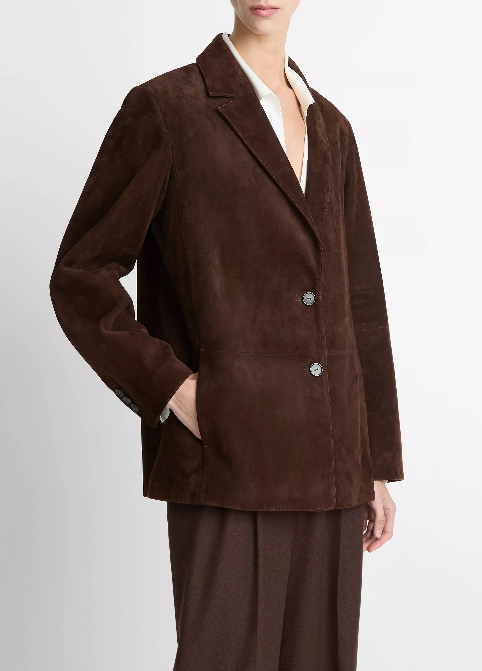 Vince Chocolate Suede Blazer