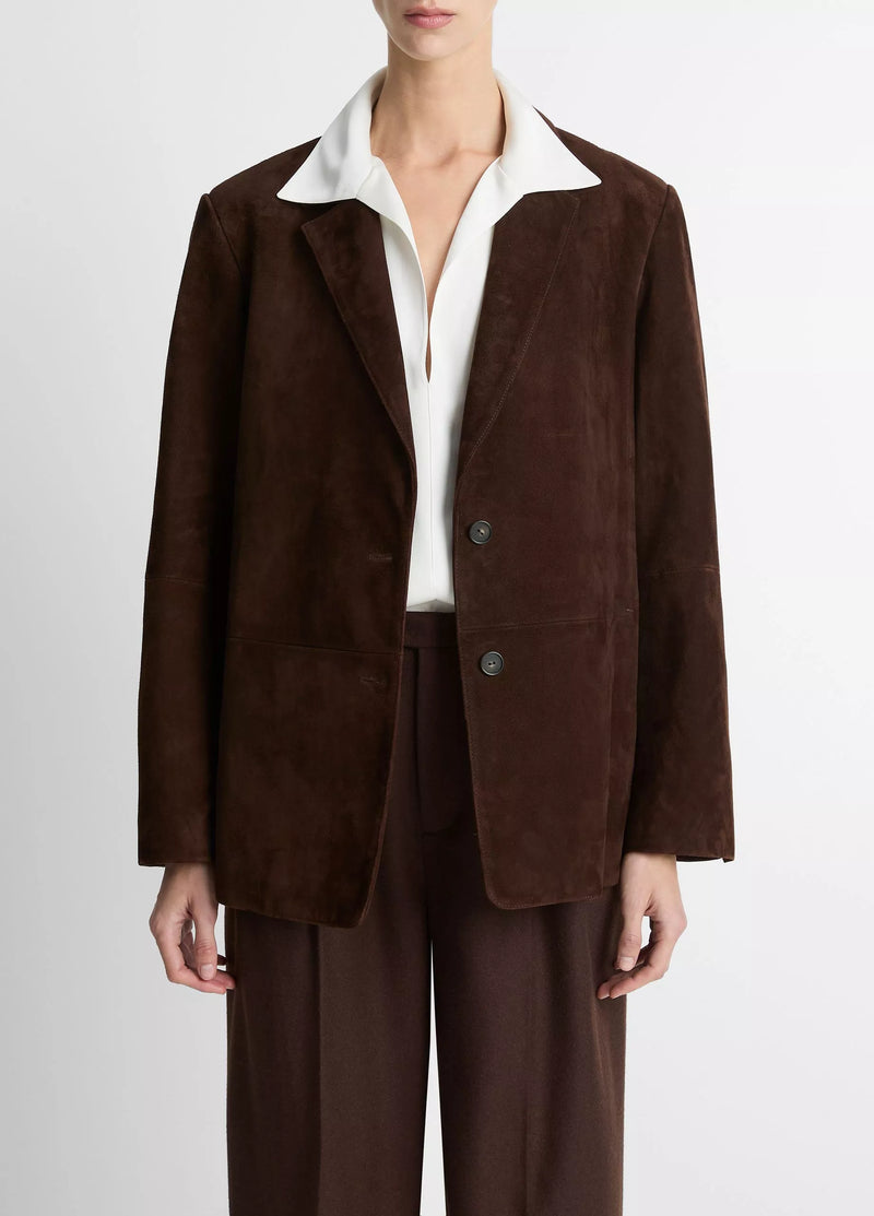 Vince Chocolate Suede Blazer