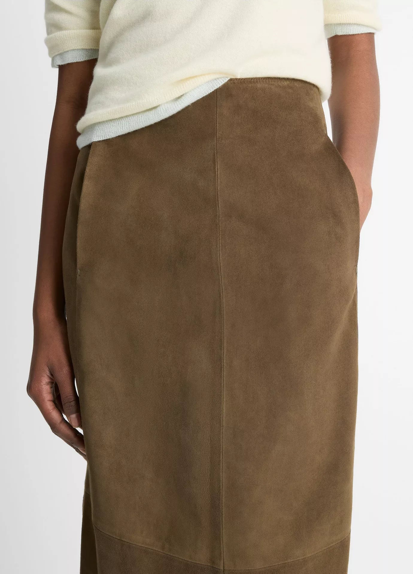 Vince Midi Suede Skirt