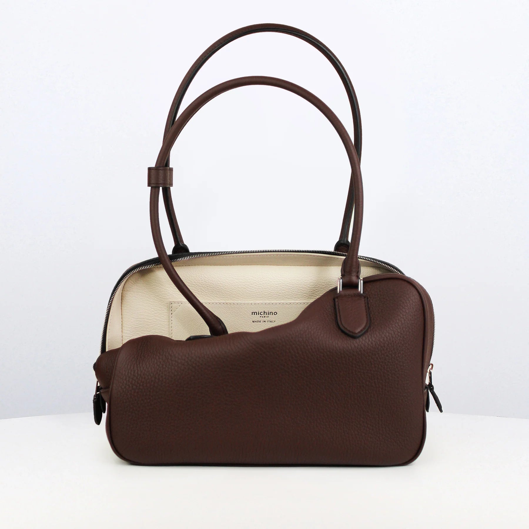 Boston Leather Bag Tuileries PM | Prune
