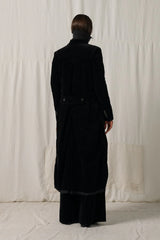 Uma Wang Cigna Velvet Coat Black