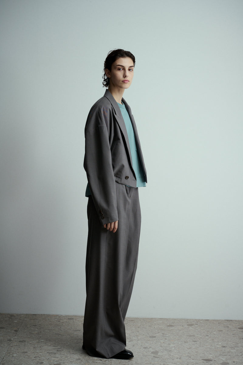 UJOH Slate Grey Cropped Draw Cord Jacket