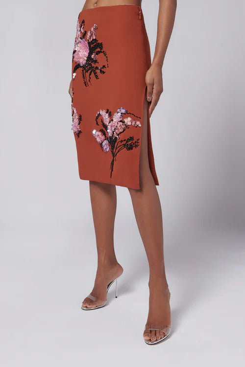 Des Phemmes Bronze Embellished Skirt