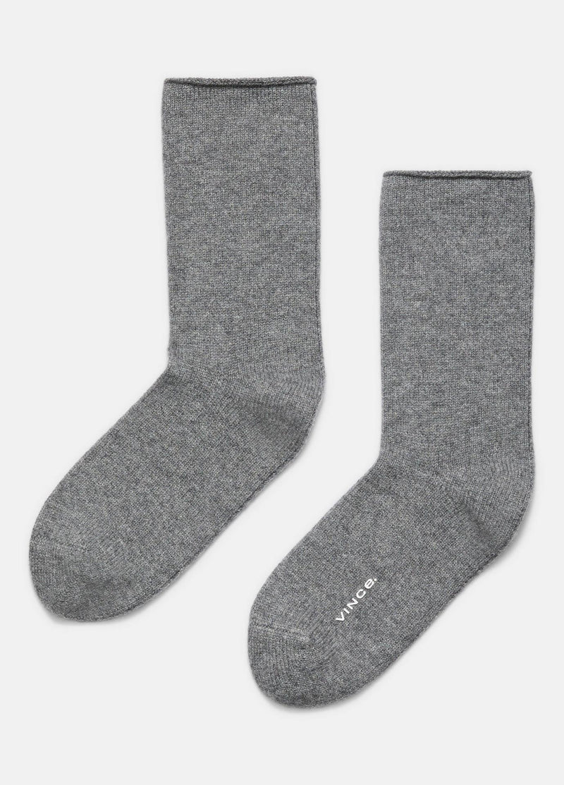 Vince Cashmere Jersey Socks Med. Grey