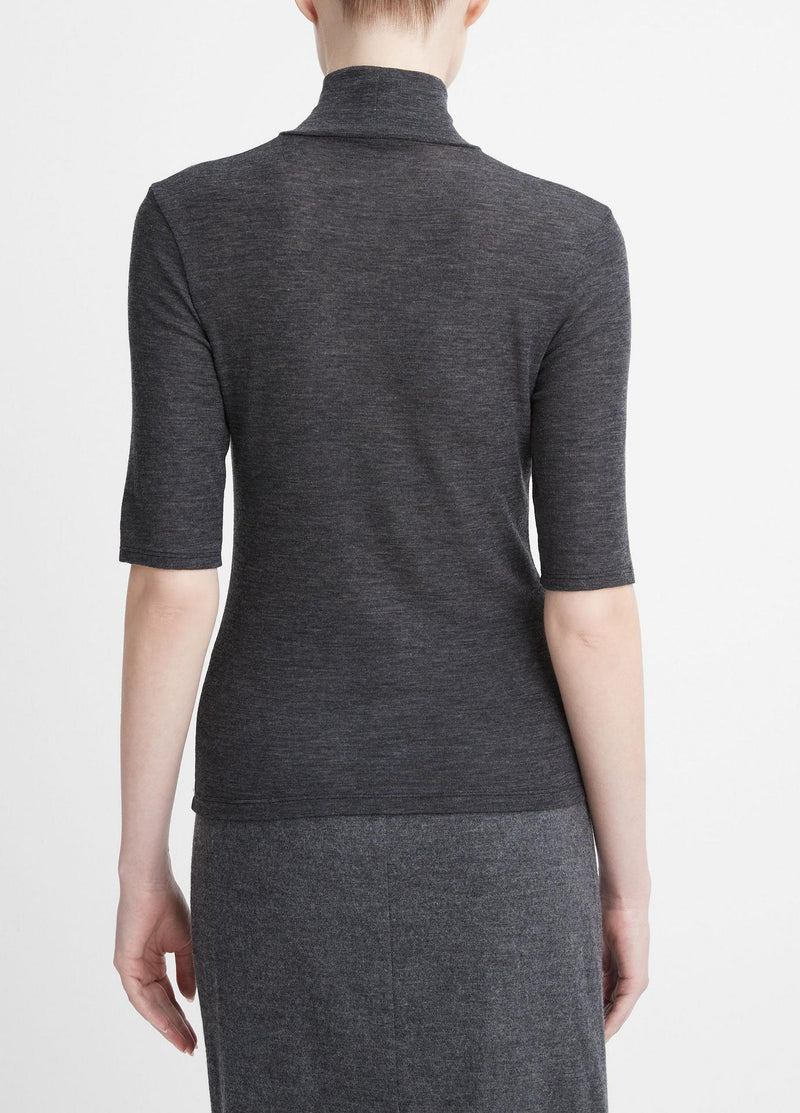 Vince Elbow Sleeve Turtleneck Top