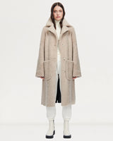 HiSO Zira Black Beige Shearling Coat