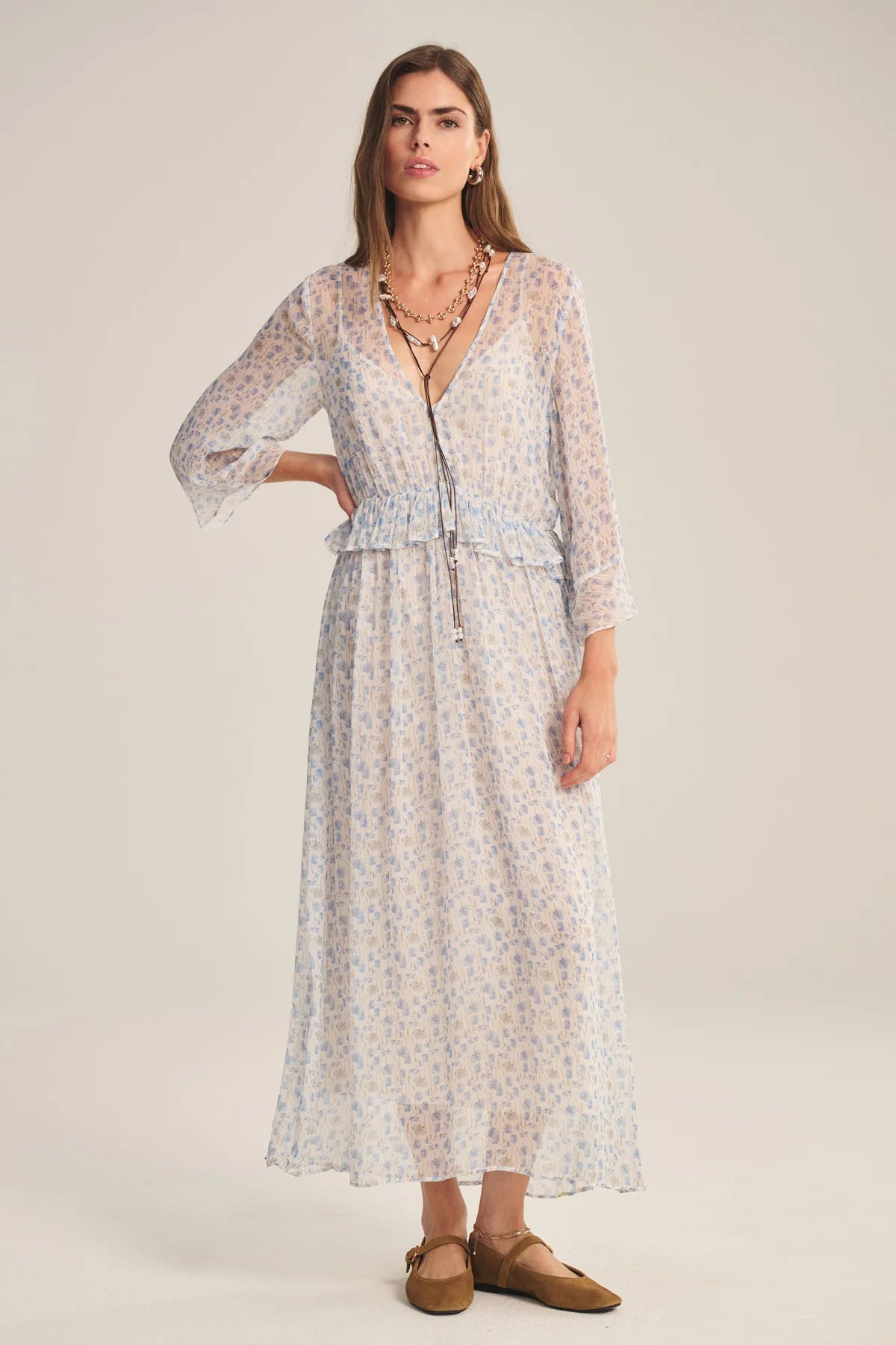 Velvet Aerin Dress | Blue Floral Print