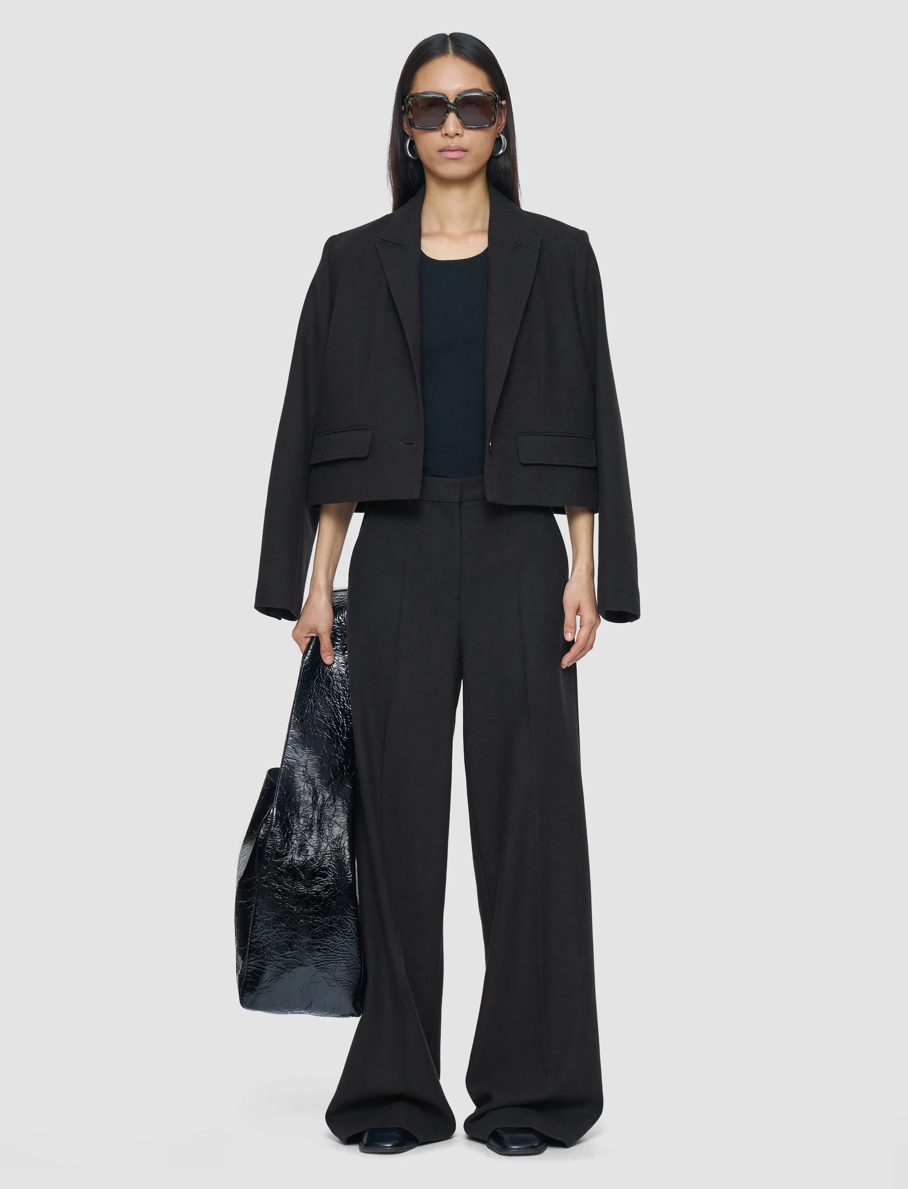 Joseph Alana Flannel Trousers Dark Smoke