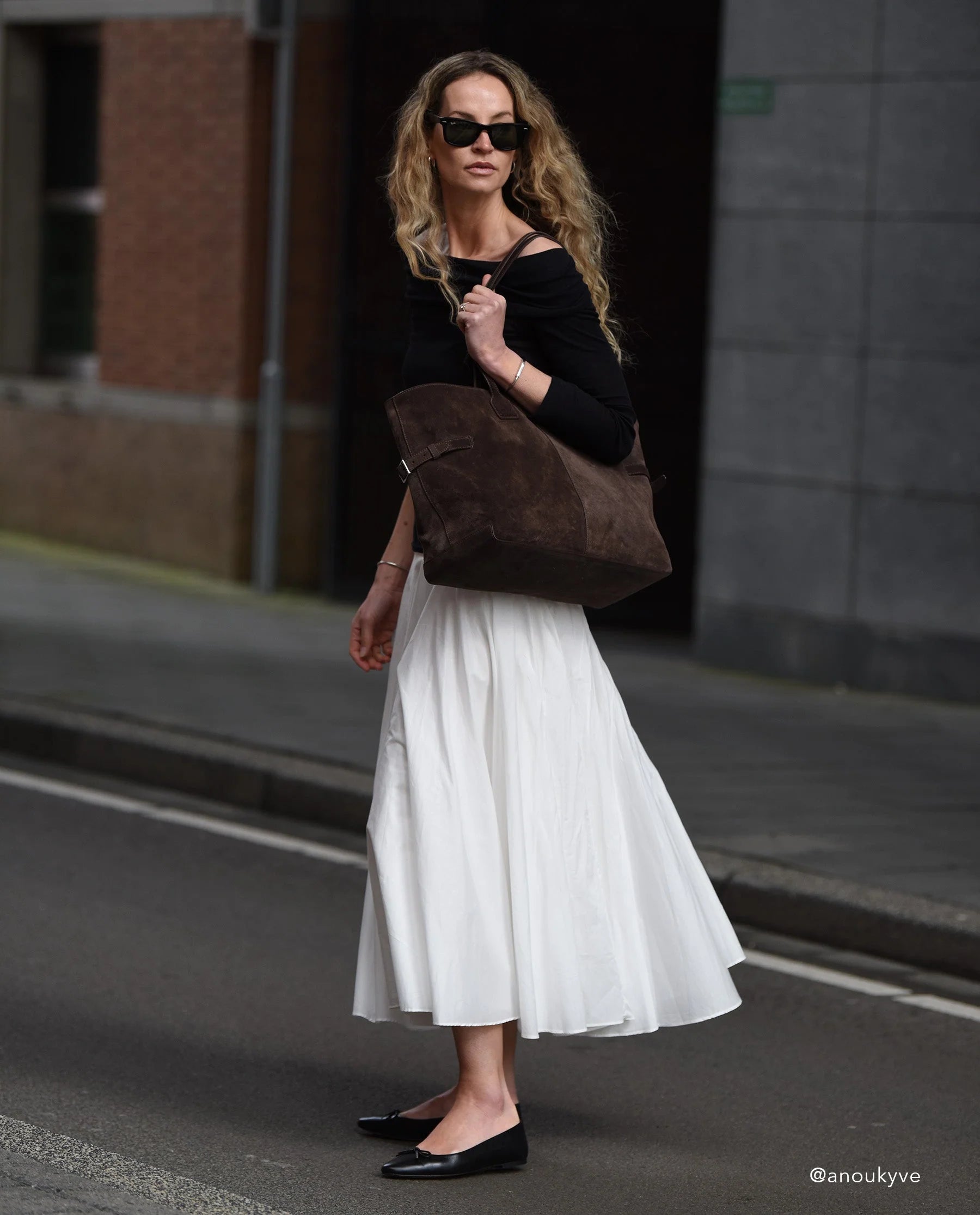 Flattered Chocolate Suede Lesley Tote Bag