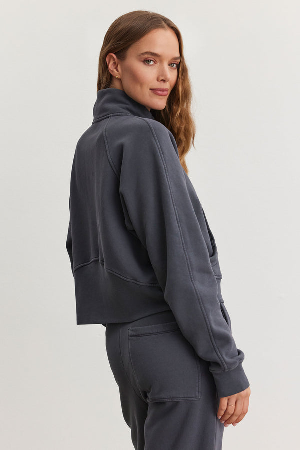 Velvet Cecilia Fleece Zip Up Sweatshirt Ash