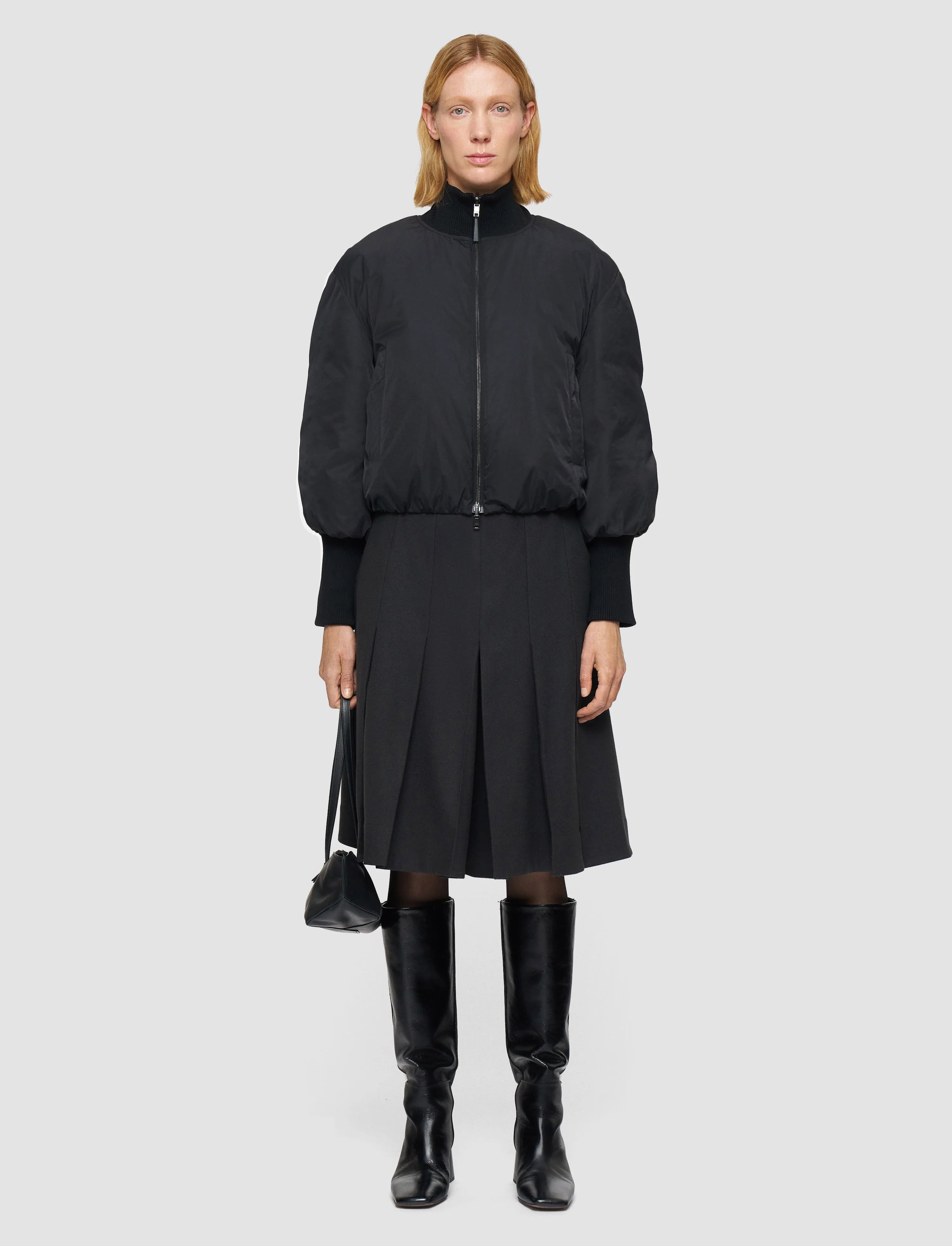 Joseph Bart Black Padded Bomber Jacket