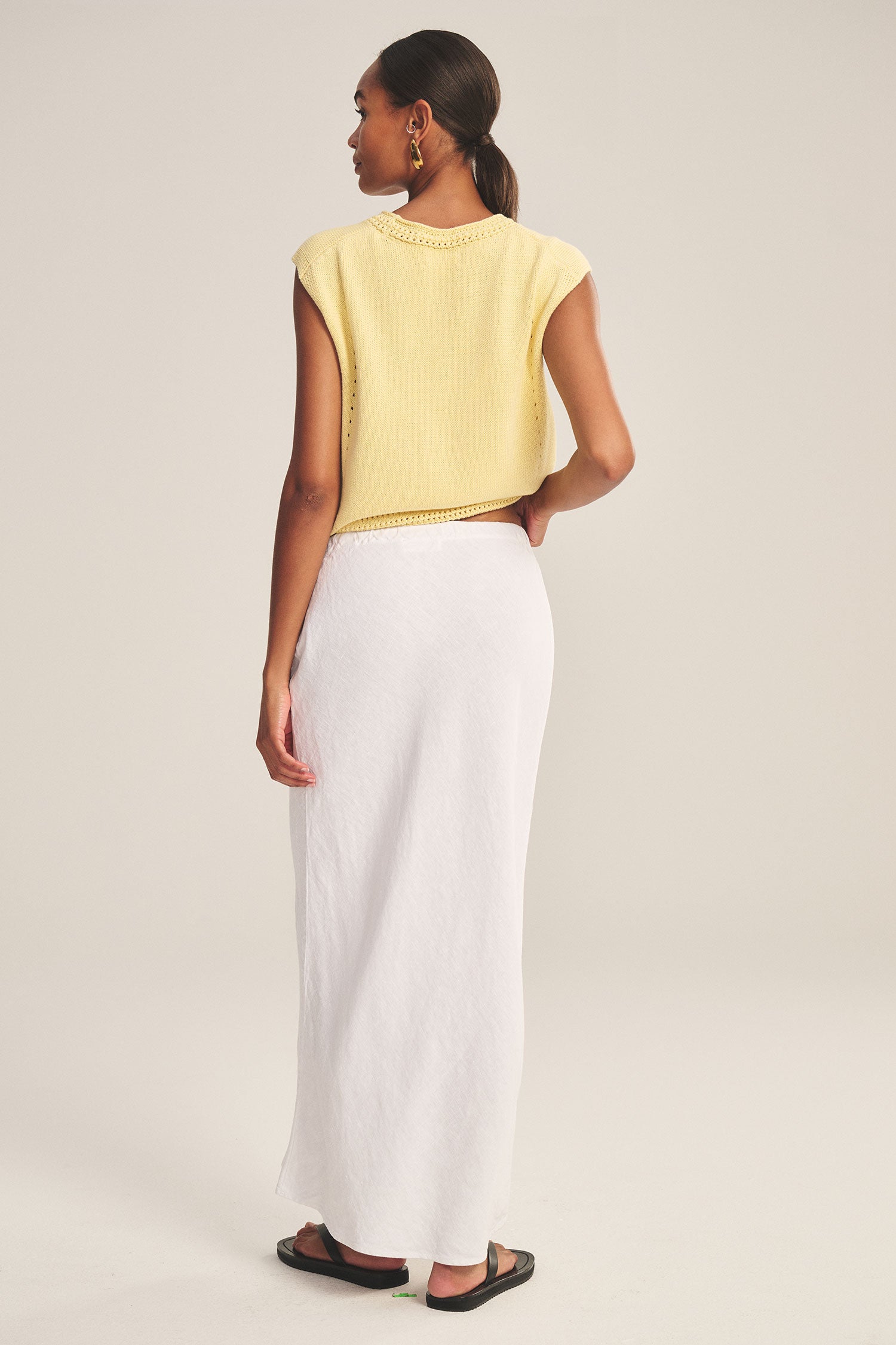 Velvet Beka Heavy Linen Skirt | White