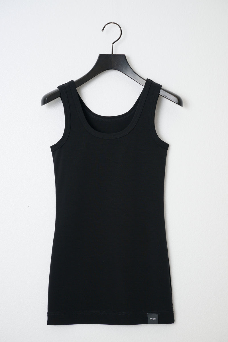 UJOH Japanese Cotton Black Tank Top