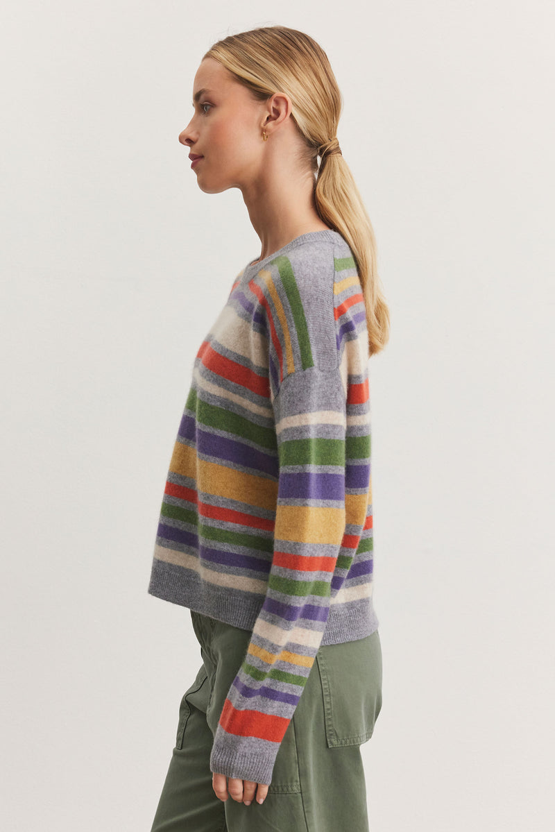 Velvet Anny Striped Cashmere Sweater