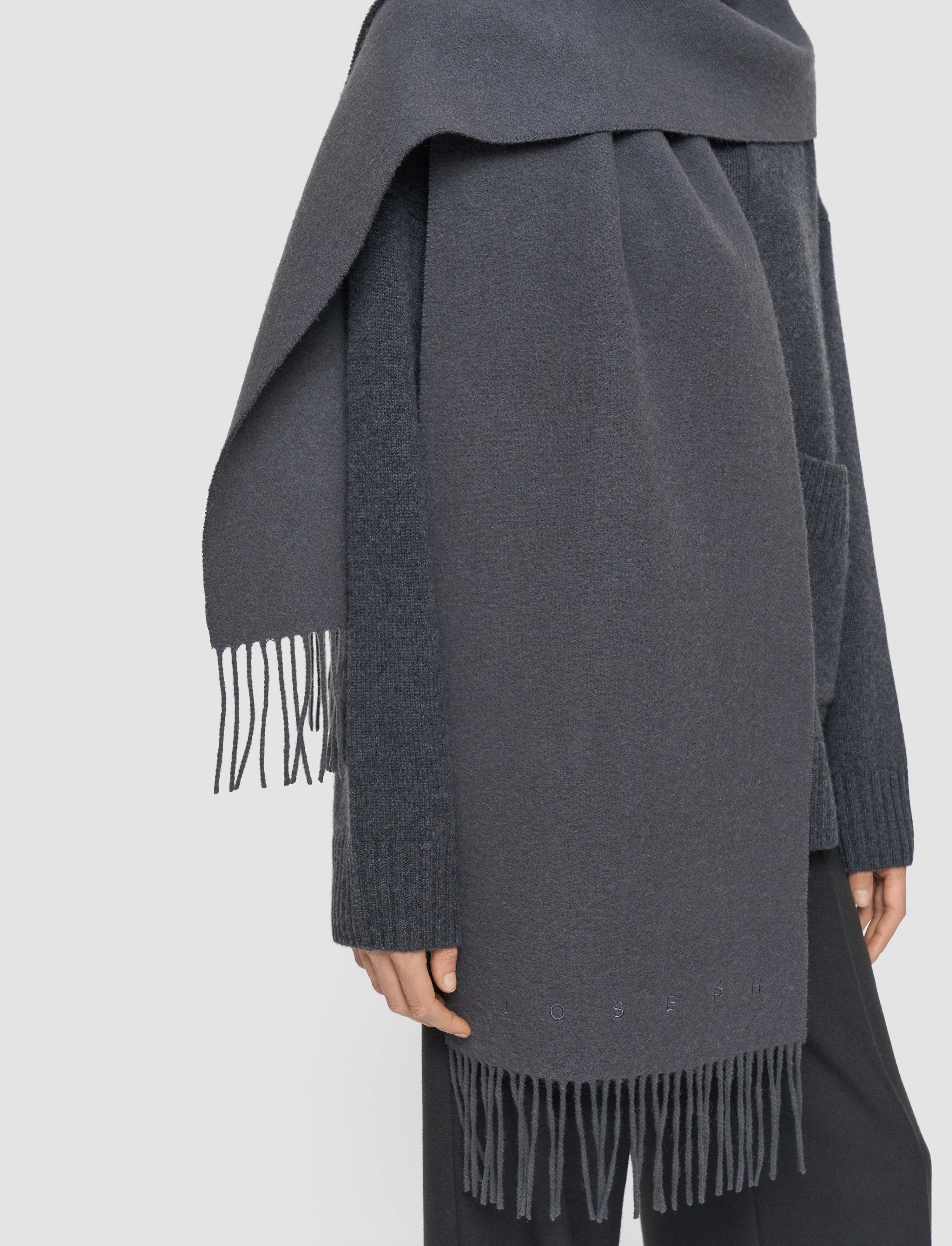 Joseph Cecile Wool Scarf Smoke