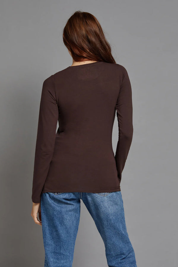 Majestic Filatures Soft Touch Crewneck LS | Coffee