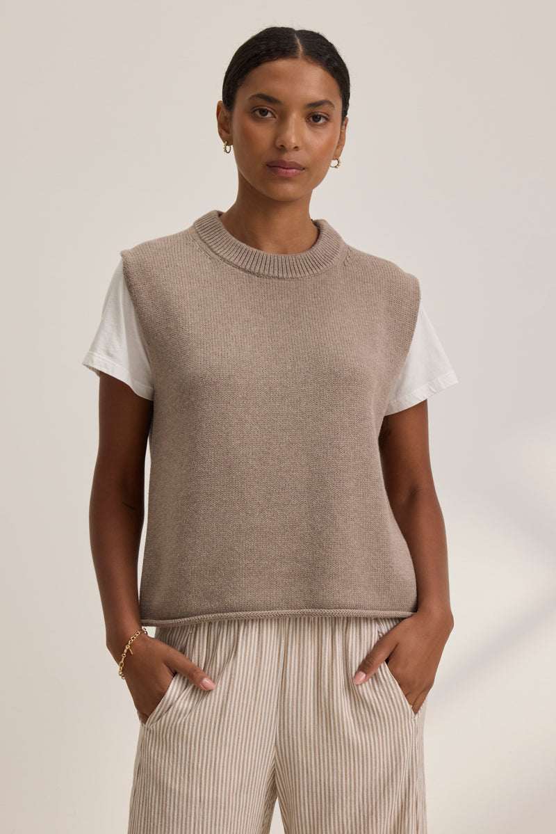 Velvet x Cleo Wade Paola Cotton Cashmere Vest