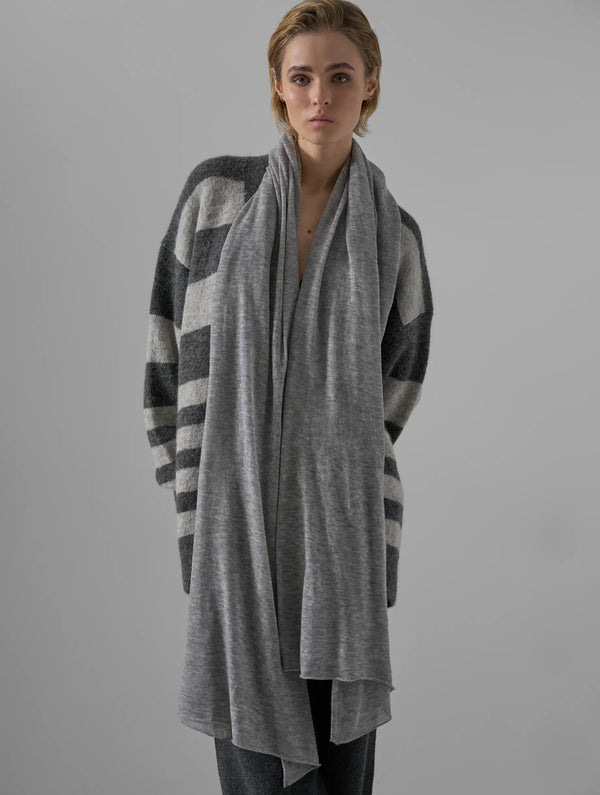 Leap Dakota Large Grey Knit Scarf