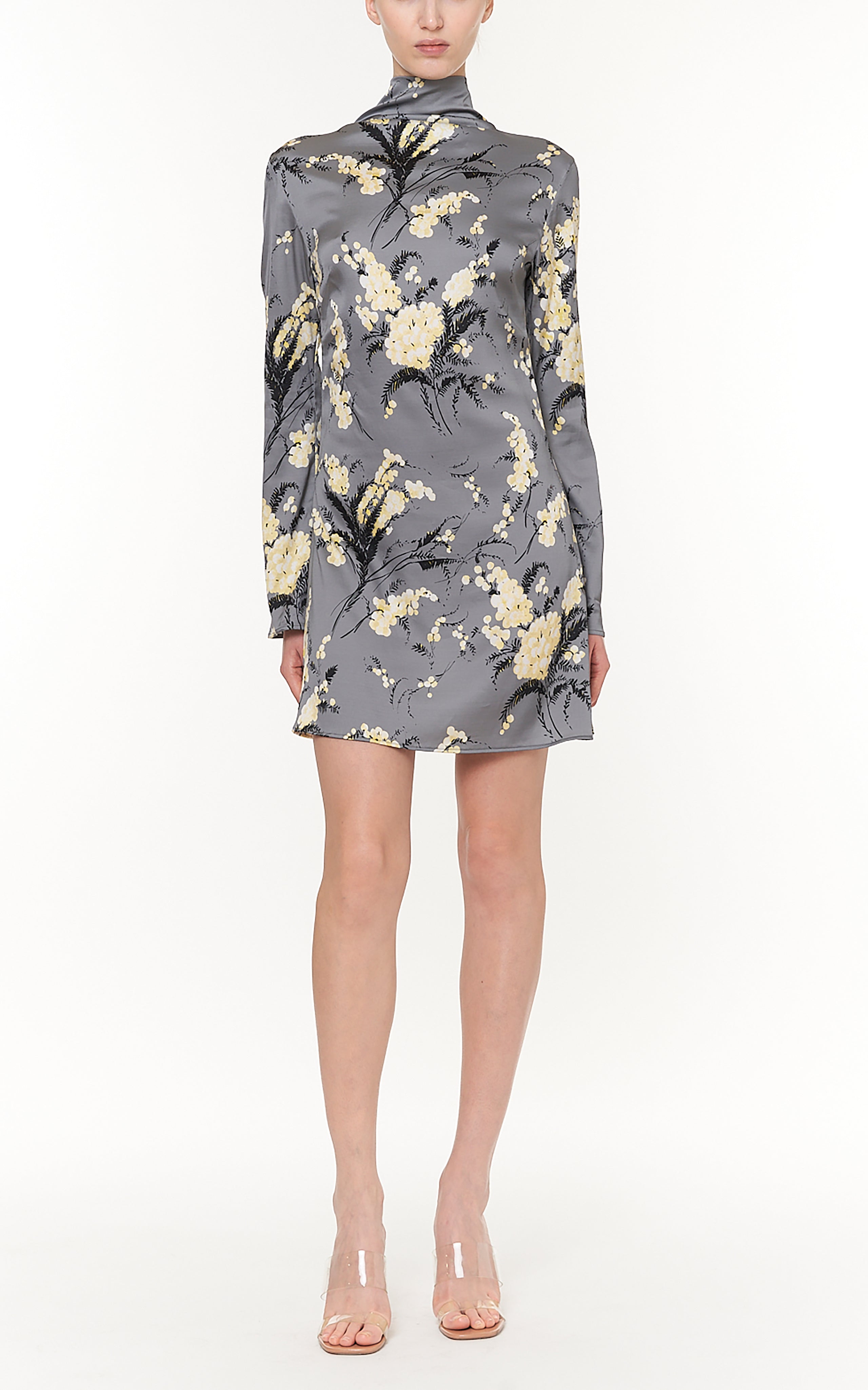 Des Phemmes Printed Mini Dress/ Scarf Gris