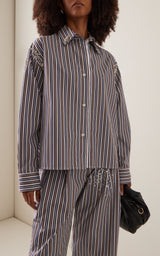 Des Phemmes Striped Embellished Shirt