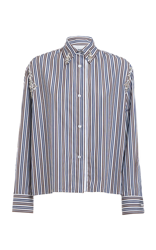 Des Phemmes Striped Embellished Shirt