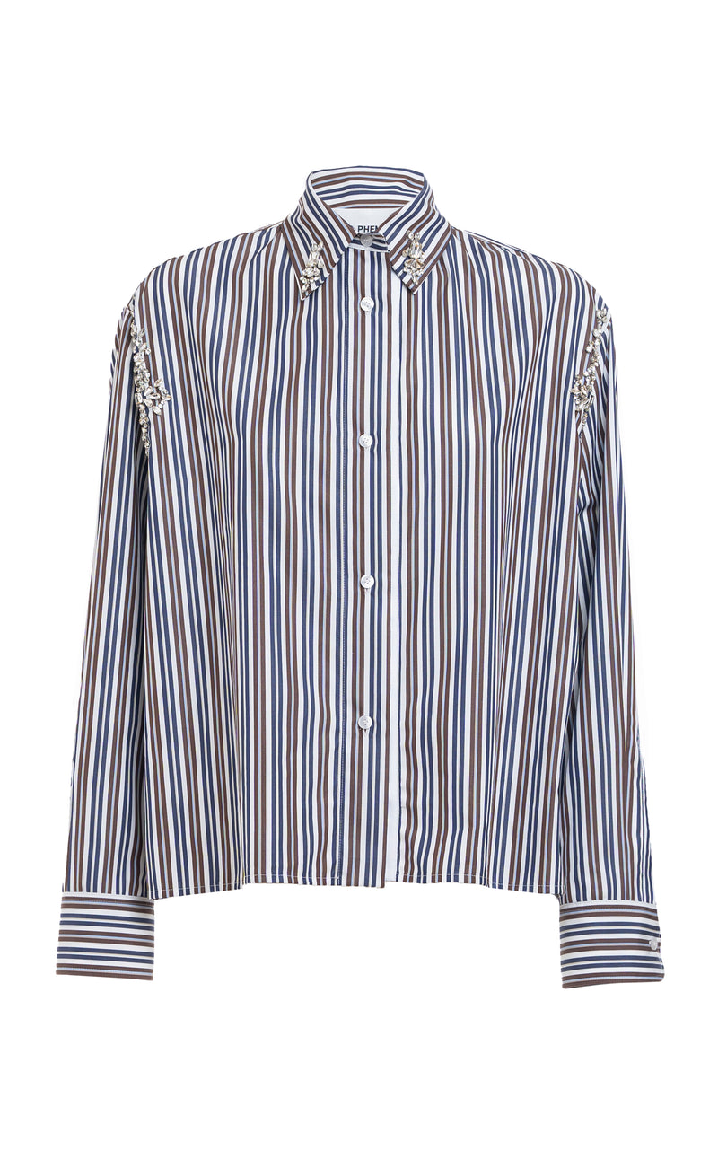 Des Phemmes Striped Embellished Shirt