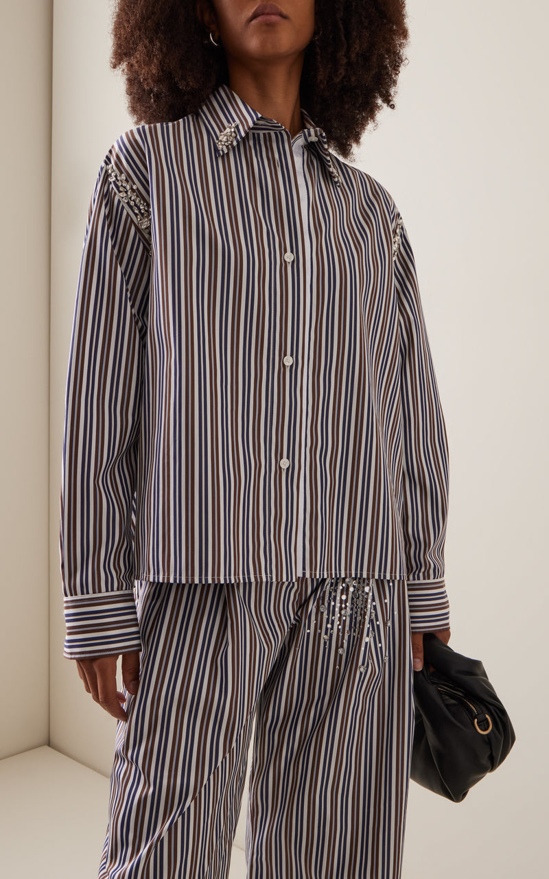 Des Phemmes Striped Embellished Shirt