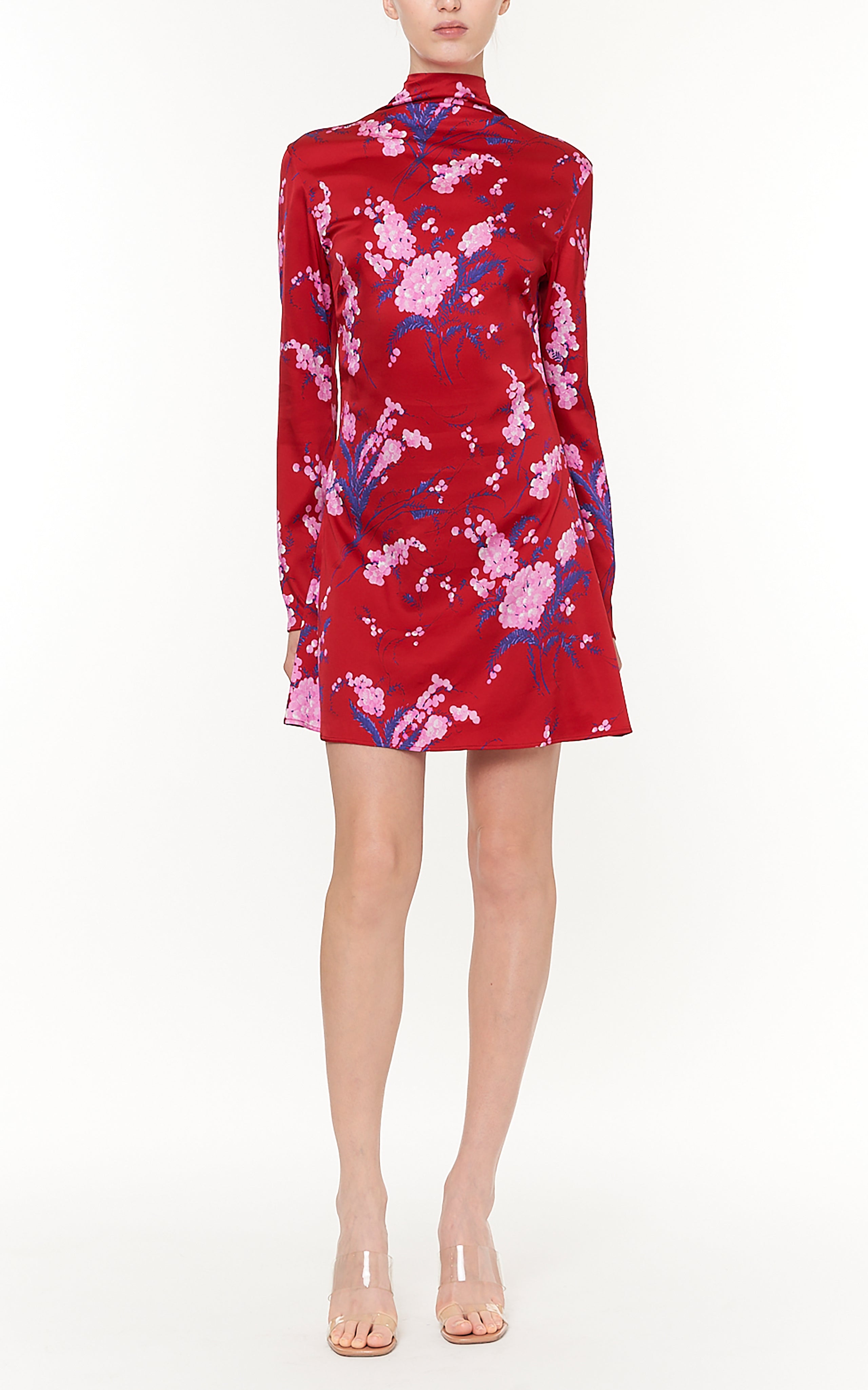 Des Phemmes Printed Mini Dress/ Scarf Rose