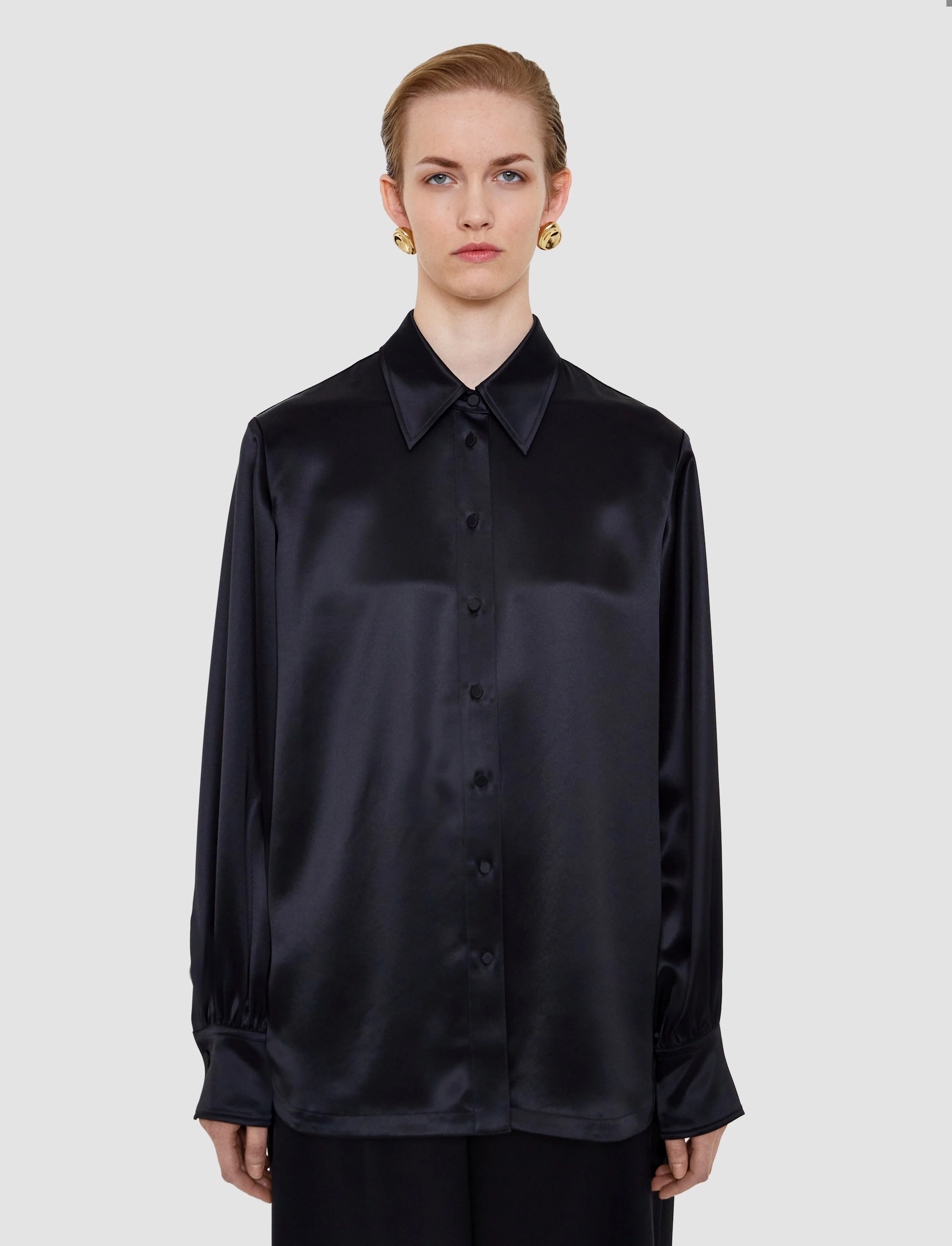 Joseph Dieu Double Satin Blouse | Black