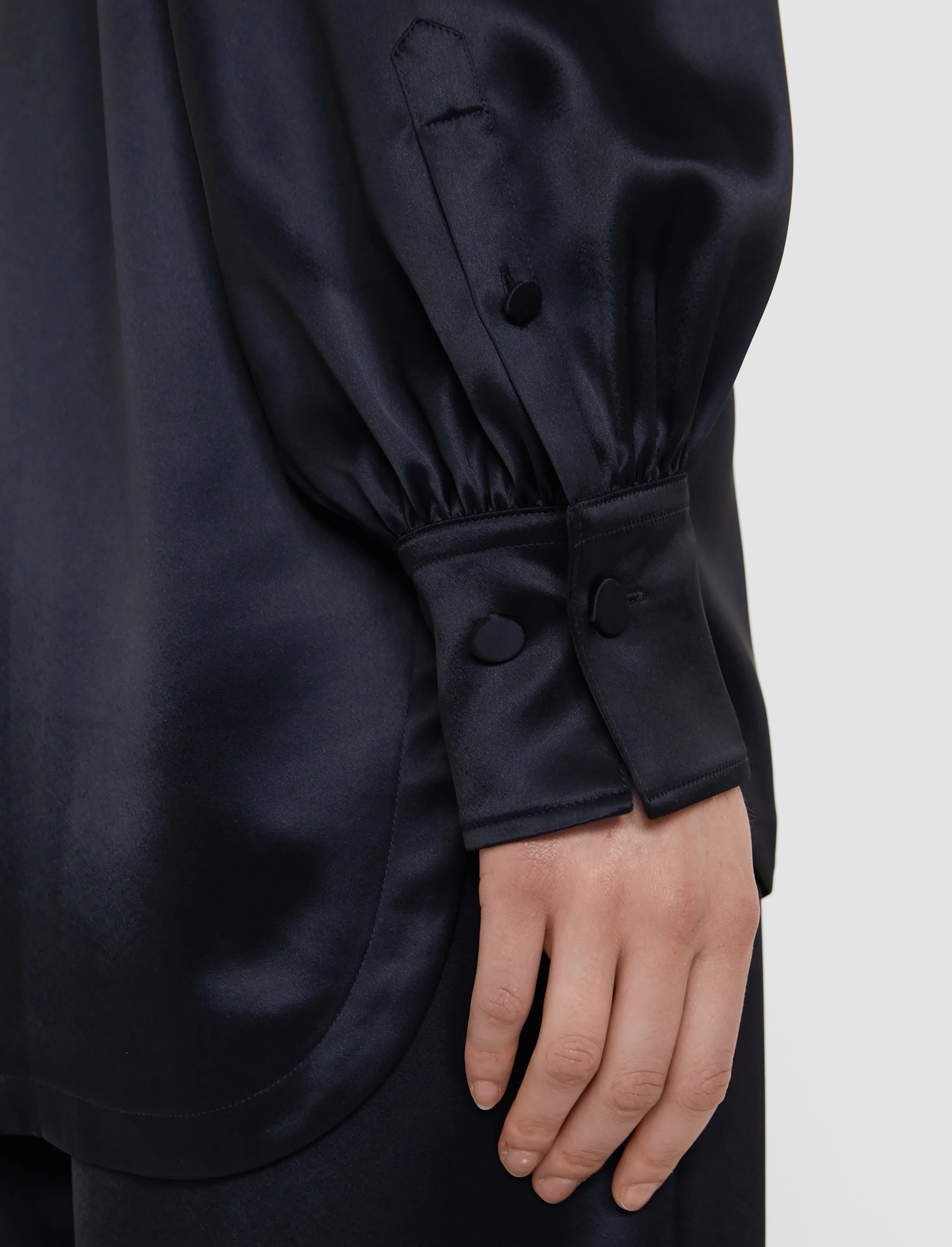 Joseph Dieu Double Satin Blouse | Black