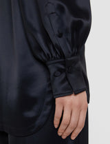 Joseph Dieu Double Satin Blouse | Black