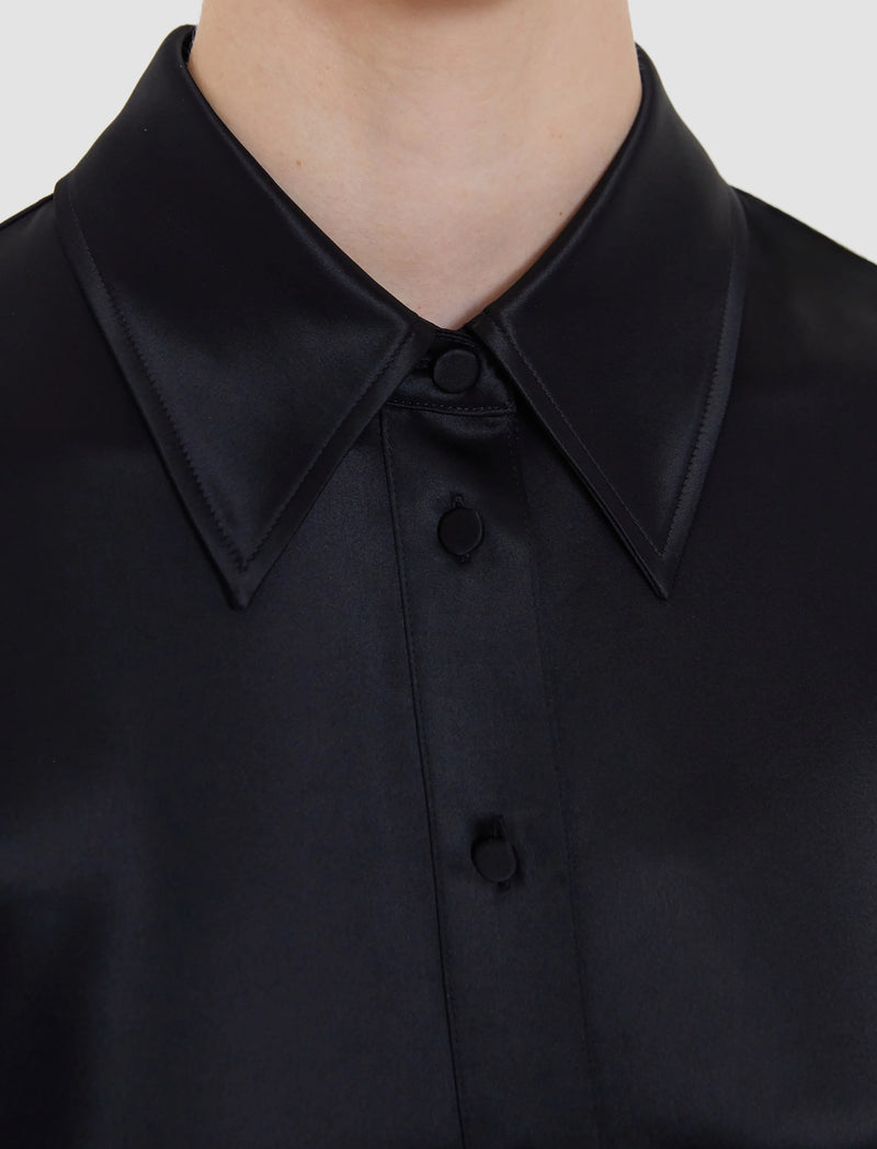 Joseph Dieu Double Satin Blouse | Black