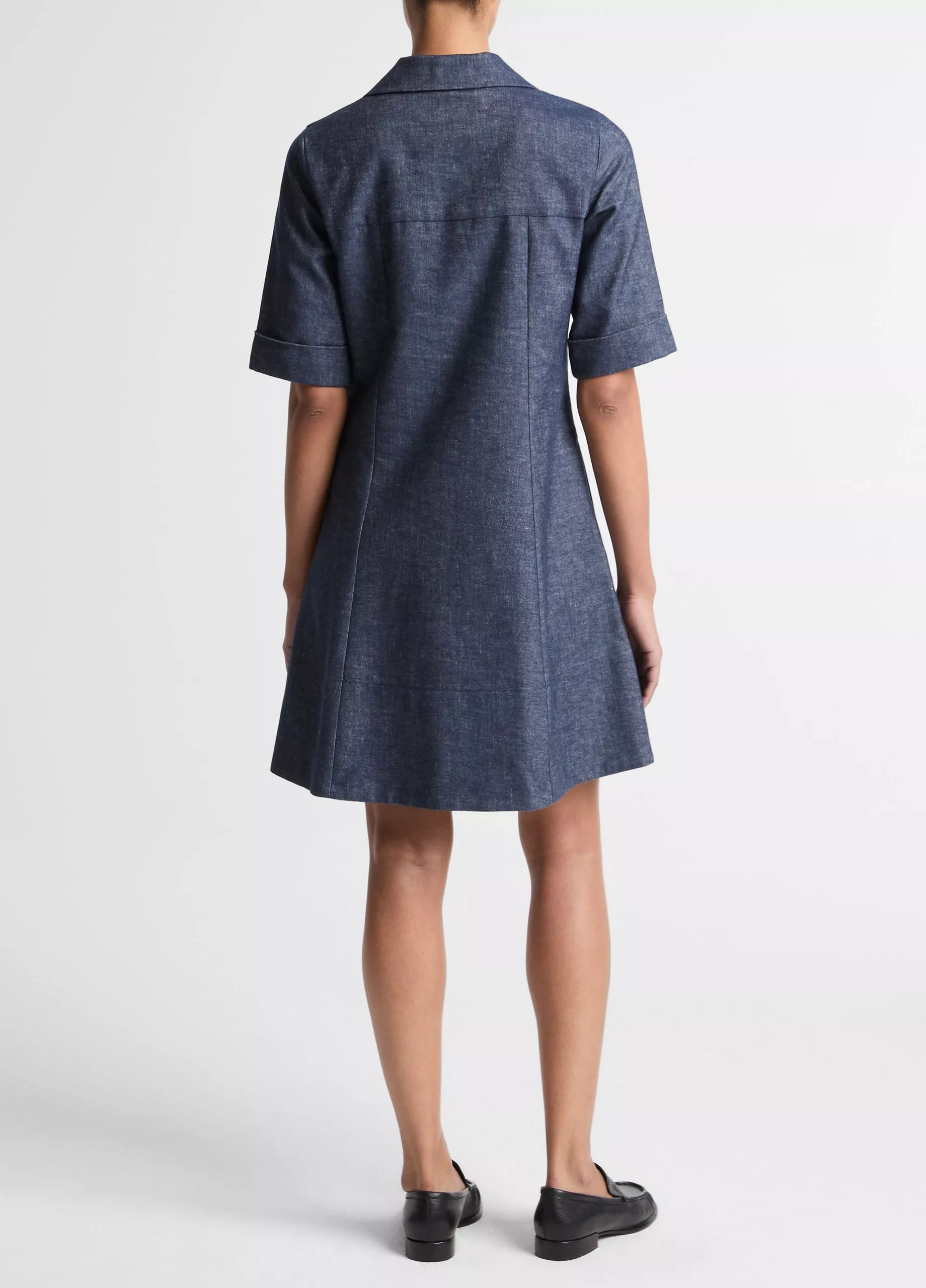 Vince Chambray A-Line S/S Dress | Indigo