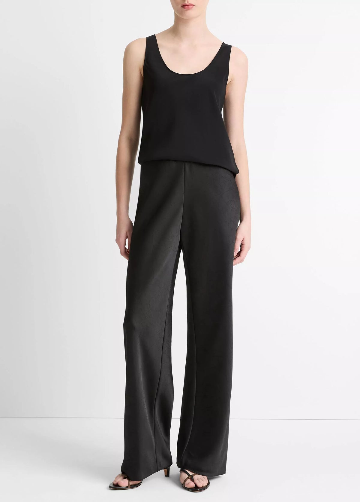 Vince High Rise Fluid Satin Bias Pants | Black
