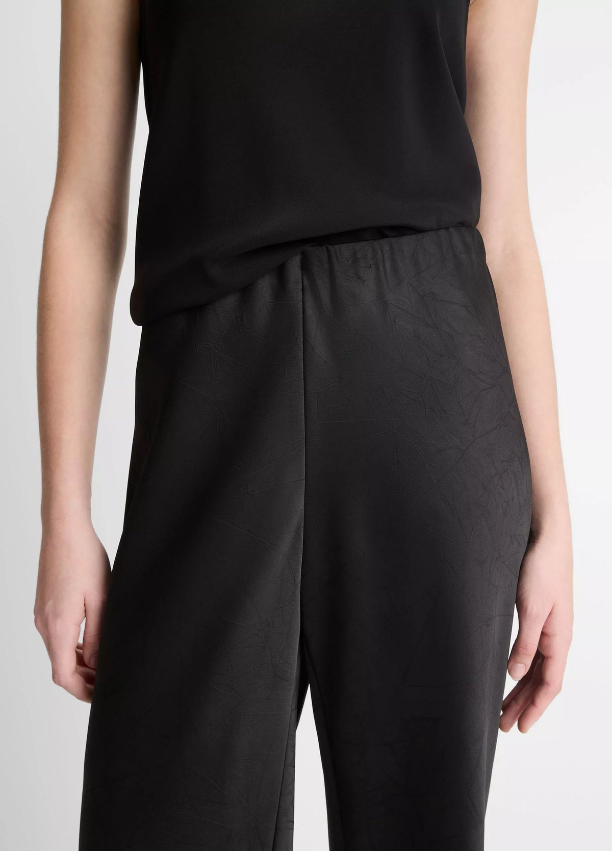 Vince High Rise Fluid Satin Bias Pants | Black
