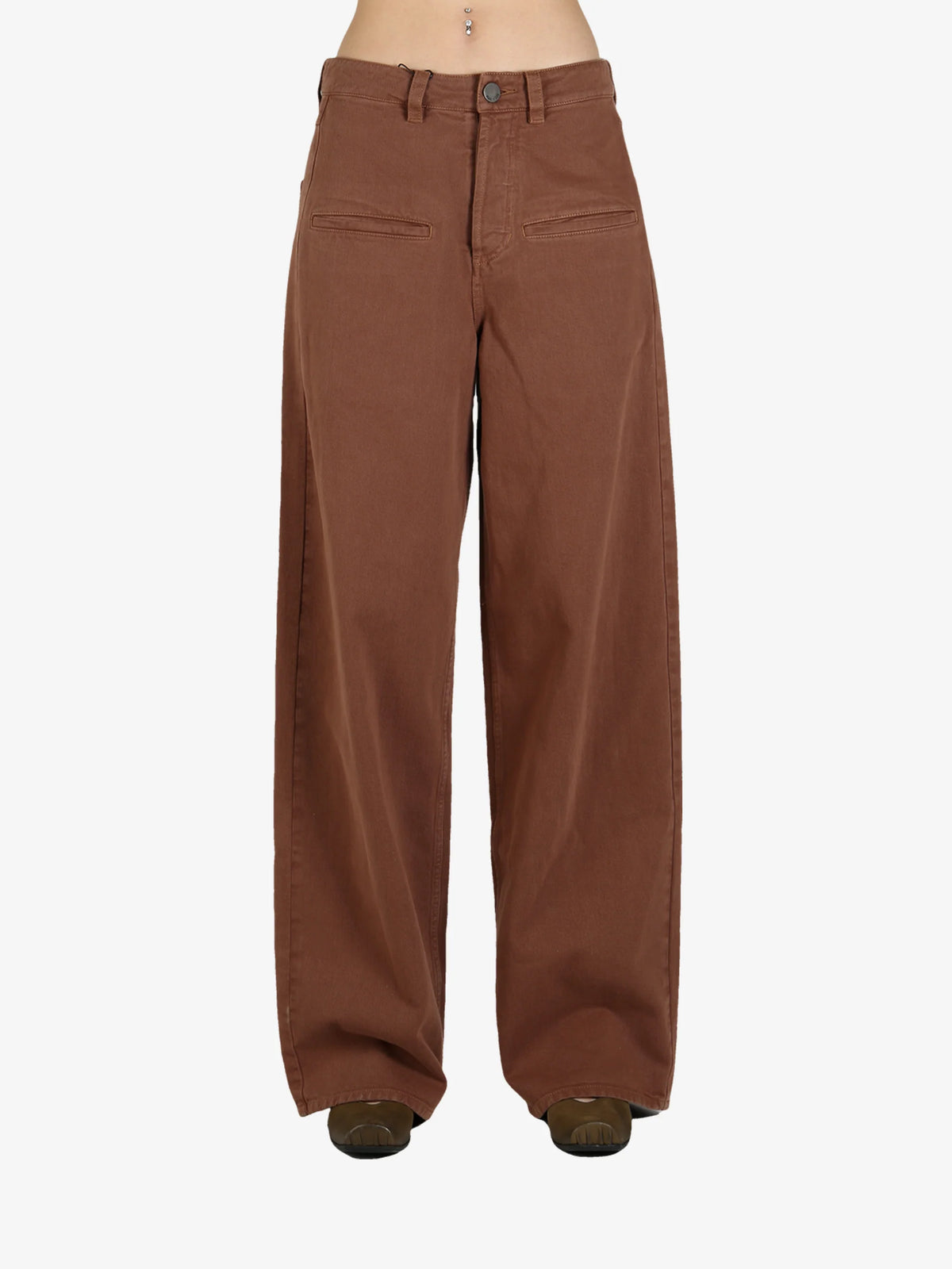 パンツ UMA WANG Women Straight Pants UW3016 UW500ROSE Brown Uma Wang wide-leg Jeans | Brown | FARFETCH