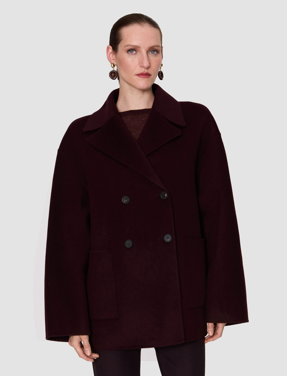 JOSEPH Flavia Double Face Cashmere Jacket | Mahogany