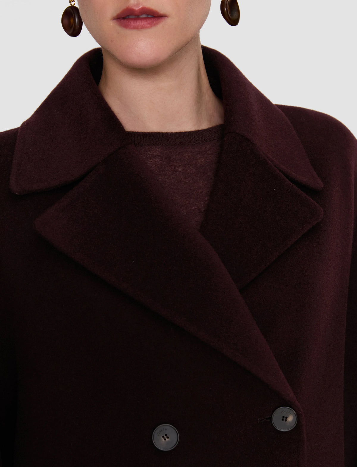 JOSEPH Flavia Double Face Cashmere Jacket | Mahogany